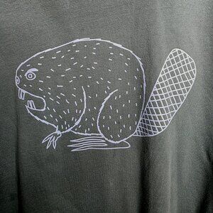 Duluth Trading Relaxed 3XL  Beaver Graphic Relaxed Fit Green Sweatshirt
